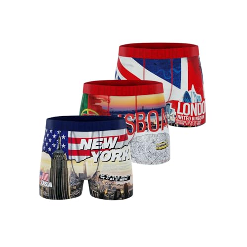 FREEGUN Herren Lot de 3 Boxers Homme Retroshorts, A78, M (3er Pack) von FREEGUN