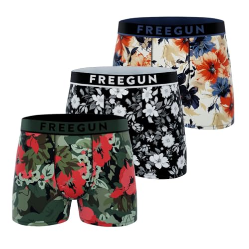 FREEGUN Herren Signature Boxershorts, Atmungsaktiv und Ultra-weich (3er Pack), Größe L von FREEGUN