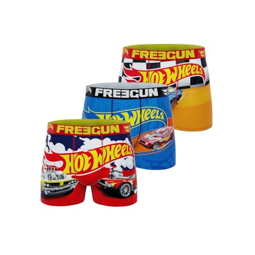 FREEGUN Hot Wheels Jungen Original Boxershorts, Ultra-weich und atmungsaktiv (3er Pack), Größe 10/12 Jahre von FREEGUN