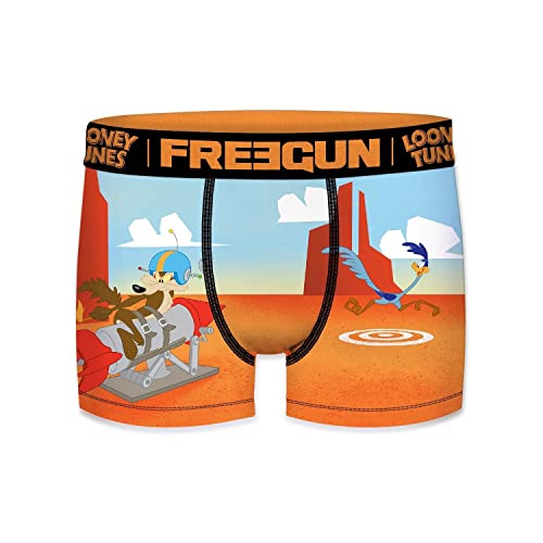 Boxershorts Junge Looney Tunes, Unterwäsche Für Junge Leute, Abscheulicher Kojote, Weich, Orange/Blau, 8/10 Jahre von FREEGUN