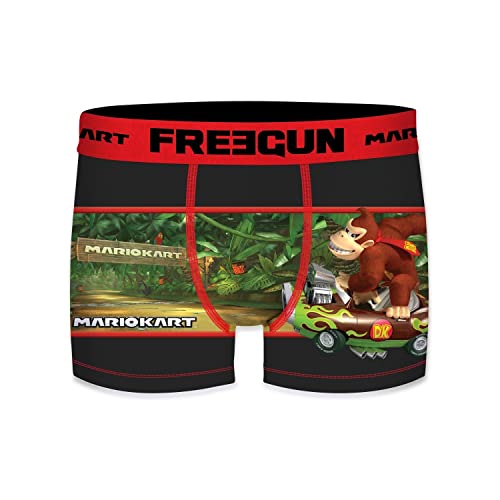 Boxershorts Junge Mario Kart, Unterwäsche Für Junge Leute, Donkey Kong, Stretch, Grün Schwarz, 12/14 Jahre von FREEGUN