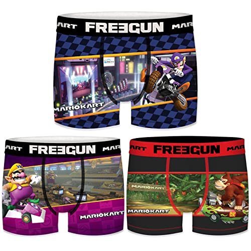 FREEGUN Jungen Boxershorts Mario Kart, Pack de 3 Smk3, 12-14 Jahre von FREEGUN