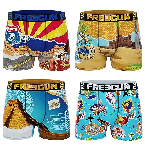 FREEGUN Jungen Boxershorts Premium 4 Stück, Recyceltes Micro Country Pack A49, 10-12 Jahre von FREEGUN