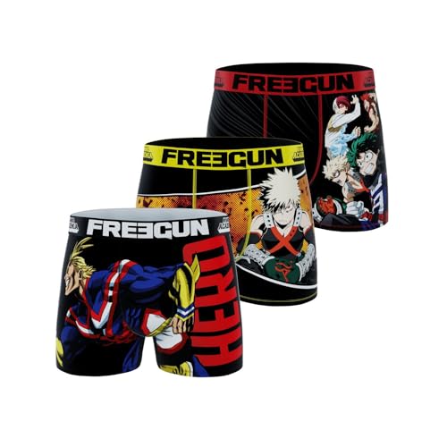 FREEGUN My Hero Academia Kinder-Boxershorts, All Might, Katsuki, Original Manga (3 Stück), Schwarz , 14-16 Jahre von FREEGUN