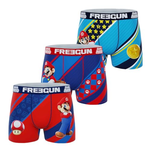 FREEGUN Super Mario Bros Herren-Boxershorts, 3er-Pack Mario8, L von FREEGUN