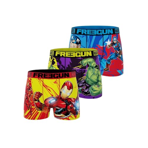 Marvel Kinder-Boxershorts, Jungen, Iron Man, Hulk, Captain America (3 Stück), blau, 10-12 Jahre von FREEGUN