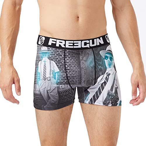 Unterhosen Männer Leicht, Boxershorts Herren, Heldenhaft, Knitterfrei (5er Pack), Blau, M von FREEGUN