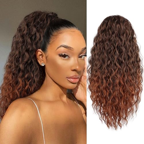 FREEMEIGE Pferdeschwanz-Extension für schwarze Frauen, mit langem und gewelltem Pferdeschwanz, 50,8 cm, synthetischer Clip an Pferdeschwanz-Extensions, 1B/30 FREEMEIGE Pferdeschwanz-Extension für schwarze Frauen, mit langem und gewelltem Pferdeschwanz, 50,8 cm, synthetischer Clip an Pferdeschwanz-Extensions, 1B/30 von FREEMEIGE