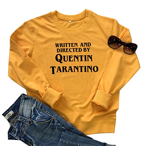 FREEPPCC Damen Geschrieben und Directed by Quentin Tarantino Cupped Cami Crop Top Body Suit T Shirt, gelb, Small von FREEPPCC