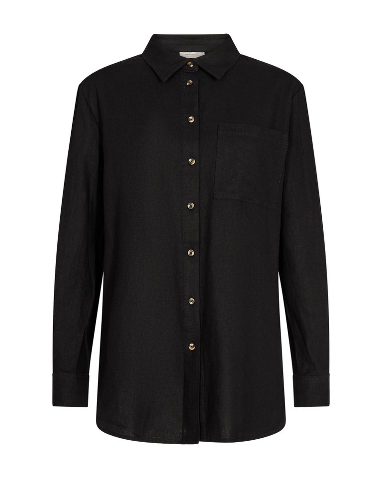 FREEQUENT Hemdbluse FQLAVA-SH-SIMPLE aus Leinenmix, mit Brusttasche von FREEQUENT