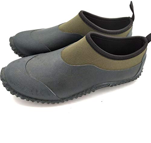 FREEUP Herren Slip-on wasserdichte Outdoor Garten Regen Stiefel Unisex Eine breite Zehenkappe und eine gerade Sohle,Green,38EU von FREEUP