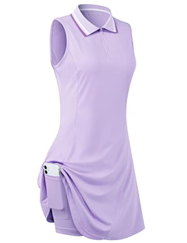 FREEYE Sommer 2023 Tennis Golf Kleid Shirts mit Unterhose und Tasche für Damen, Sommer, kühl, ärmellos, Stretch, Workout, Training, Sport, Tankkleid, Top, Laufen, Sportbekleidung, Outfits, Bekleidung von FREEYE