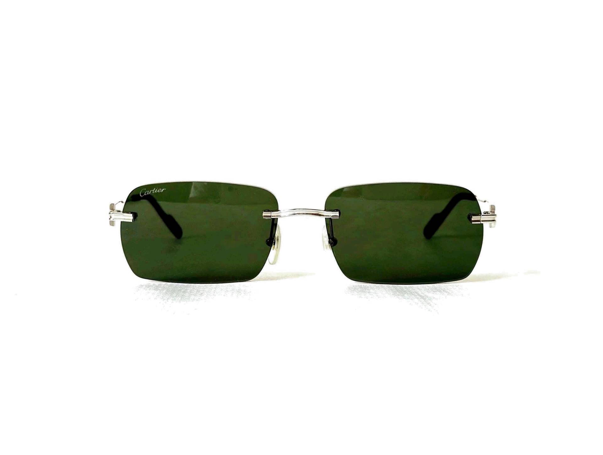 Cartier Randlose Platin Sonnenbrille New Old Stock Made in Frankreich Cartier Randlose Platin Sonnenbrille New Old Stock Made in Frankreich von FRENCHPARTOFSWEDEN