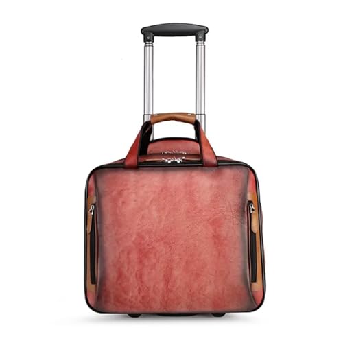 FREOJGU Rucksack-Trolley Männer Trolley Business Rad Koffer Tasche Erste Schicht der Reise Handtasche Männer Gepäck Taschen(Red) von FREOJGU