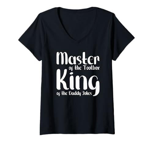 Damen Master of the Toolbox King of the Daddy Witze Funny Tool Dad T-Shirt mit V-Ausschnitt Damen Master of the Toolbox King of the Daddy Witze Funny Tool Dad T-Shirt mit V-Ausschnitt von FRESAN Dad Fixing Force Fun Handyman Father’s Day