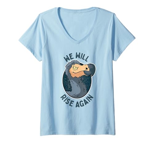 Damen We Will Rise Again - Bird Extinct Flightless Dodo T-Shirt mit V-Ausschnitt Damen We Will Rise Again - Bird Extinct Flightless Dodo T-Shirt mit V-Ausschnitt von FRESAN - Lustiges Fossil Dodo Paläontologe Spruch