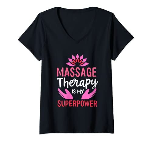 Damen Massage Therapy Is My Superpower Masseuse Massage Therapeut T-Shirt mit V-Ausschnitt Damen Massage Therapy Is My Superpower Masseuse Massage Therapeut T-Shirt mit V-Ausschnitt von FRESAN Massage Therapist Massage Therapy Massager