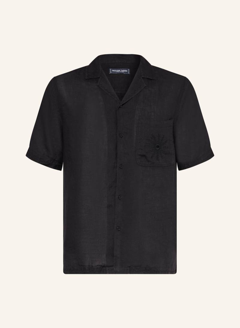 Frescobol Carioca Resorthemd Alves Relaxed Fit Aus Leinen schwarz von FRESCOBOL CARIOCA