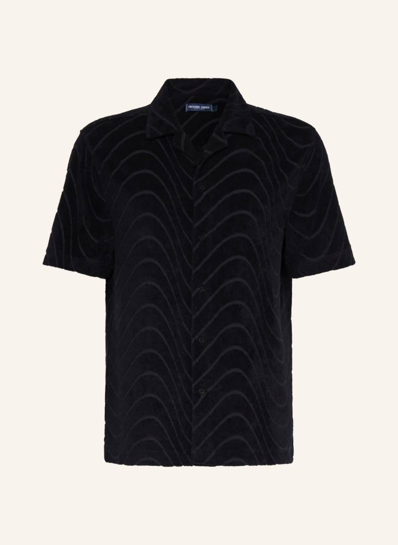 Frescobol Carioca Resorthemd Roberto Comfort Fit Aus Frottee schwarz von FRESCOBOL CARIOCA
