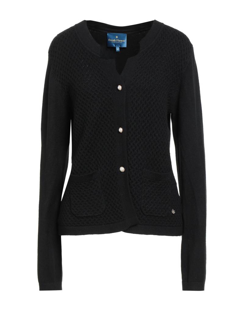 FRESH FLOWER Strickjacke Damen Schwarz von FRESH FLOWER