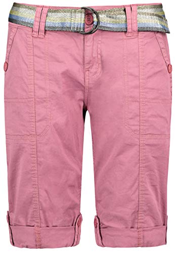 FRESH MADE Damen Bermuda Shorts mit glänzendem Gürtel Light-Rose XXL von FRESH MADE
