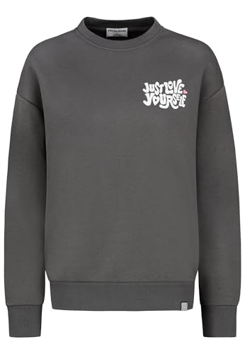 FRESH MADE Damen-Sweatshirt mit Herzen-Backprint Dark-Grey XL von FRESH MADE