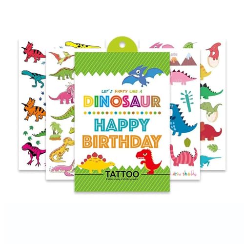 80 Dinosaurier Temporäre Tattoos Dino Temporary Tattoo Stickers Set Party Favor Tattoo Aufkleber (4 Blätter) von FRESHOER