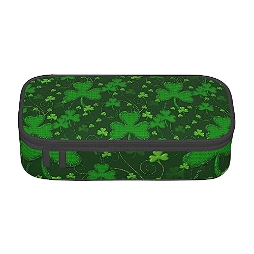 FRESQA Pfote gedruckt große Kapazität langlebige Fach Schreibwaren Stift Tasche, Bleistift Box, Hintergrund St. Patrick's Day Glitter, Einheitsgröße, Schlüsselhülle von FRESQA