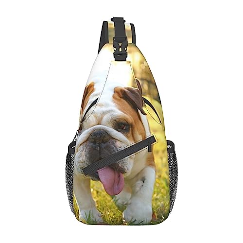 FRESQA Snowboard-Schultertasche, Anti-Dieb, Crossbody, leicht, für Reisen, Wandern, Freizeit, Süße Bulldogge, Einheitsgröße von FRESQA