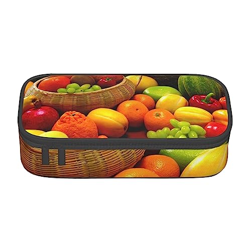 FRESQA Tropical Beach Drink Große Kapazität Durable Fach Schreibwaren Stifttasche Stiftebox, Sorte frisches Gemüse und Früchte., Einheitsgröße, Schlüsselhülle von FRESQA