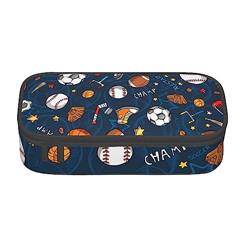 FRESQA Tropical Beach Drink Große Kapazität Durable Fach Schreibwaren Stifttasche Stiftebox, Sport-Baseballspiel, Einheitsgröße, Schlüsselhülle von FRESQA