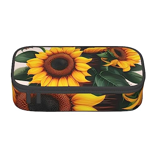 Sorte Frisches Gemüse Obst Große Kapazität Durable Fach Schreibwaren Stift Tasche, Bleistift Box, Sonnenblume und Rose., Einheitsgröße, Schlüsselhülle von FRESQA