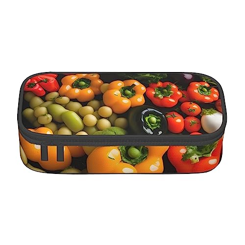 Sorte Frisches Gemüse Obst Große Kapazität Durable Fach Schreibwaren Stift Tasche, Bleistift Box, Sorte frisches Gemüse und Früchte., Einheitsgröße, Schlüsselhülle von FRESQA
