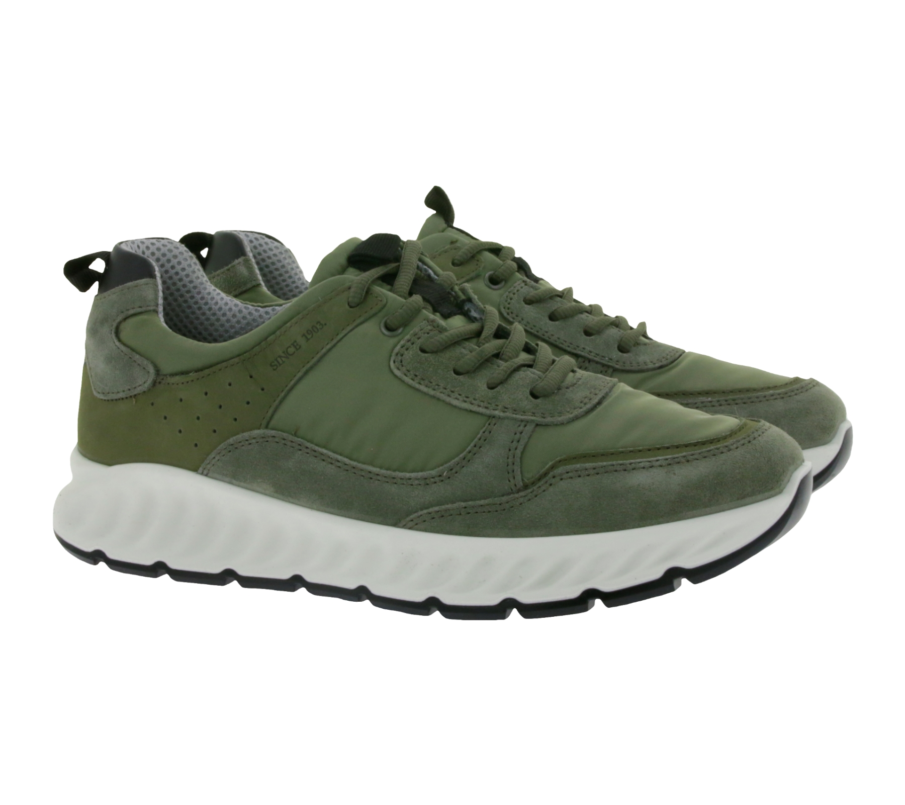 FRETZ men Saul Herren Sneaker mit Shock-Absorber Sohle bequeme Freizeit-Schuhe Made in Italy 6010.7889 85 Olive Grün von FRETZ men