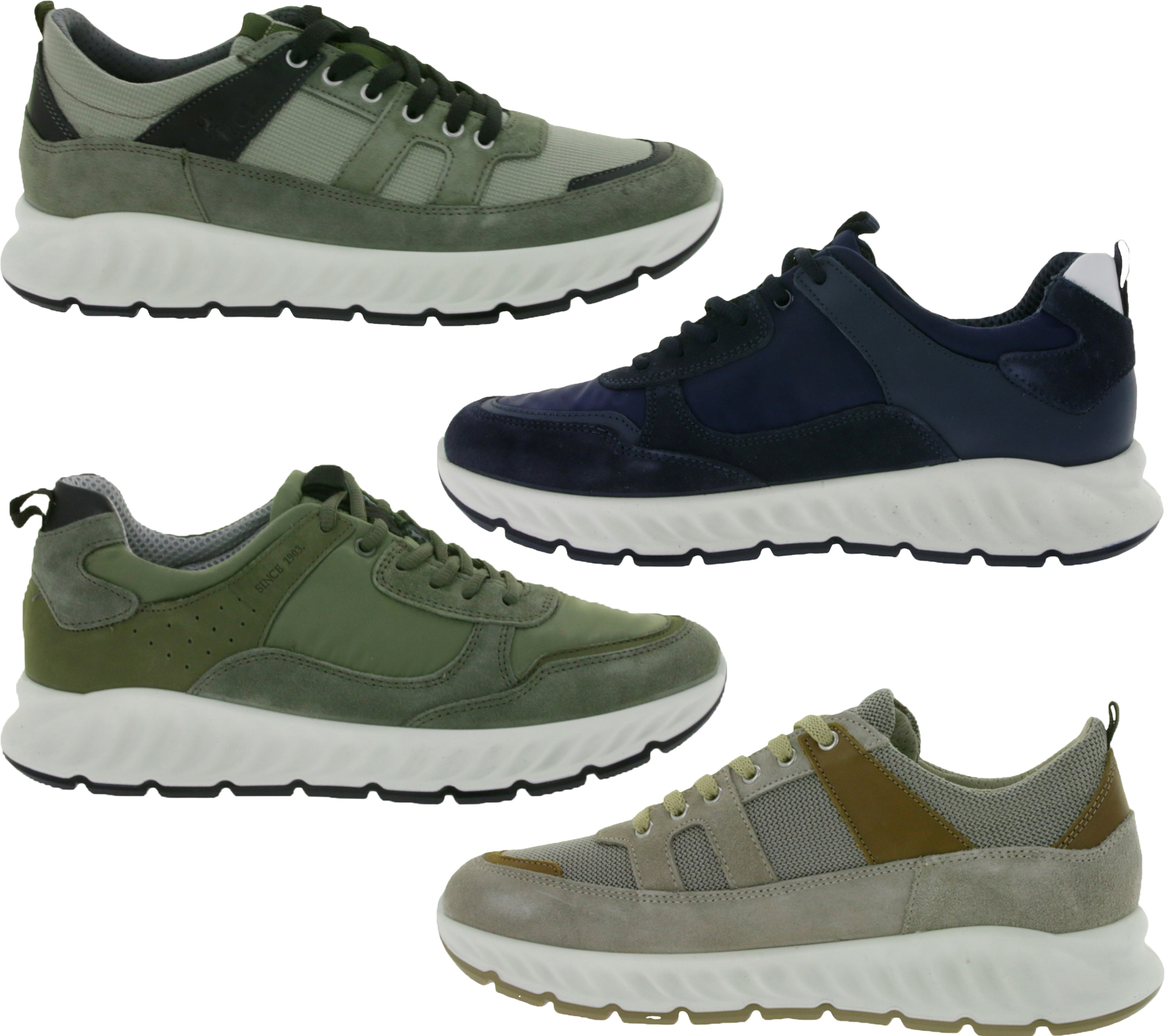 FRETZ men Saul Herren Sport-Schuhe mit Shock-Absorber Sneaker Made in Italy Grau, Grün, Blau oder Beige von FRETZ men