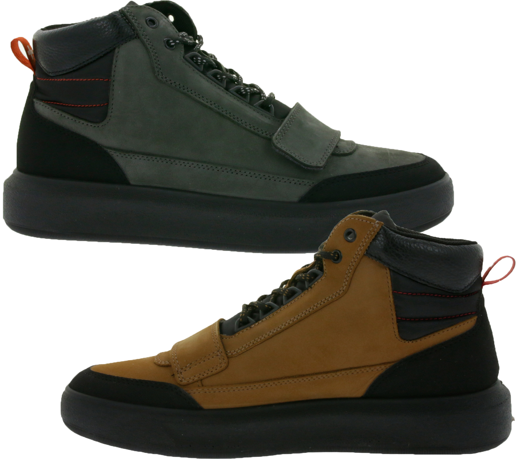 FRETZ men Sem Herren High-Top Sneaker Nubuk-Leder Schuhe mit TPU-Sohle Made in Italy 4413.2482 Grau oder Braun von FRETZ men