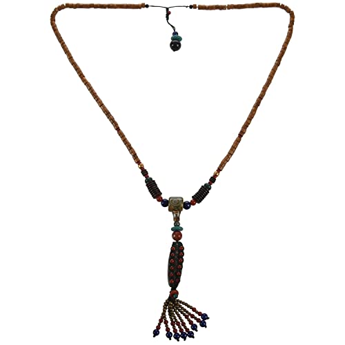 FRGMNT Ethnische Maxi Halskette für Frauen Farbe Keramik Dzi Perlen AnhäNger Kokosnuss Schale Lange Kette Mode Vintage Schmuck von FRGMNT