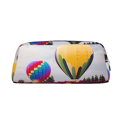 FRGMNT Farbe Heißluftballon-Druck-Bleistift-Tasche, stilvolles Leder für Bleistift-Tasche, silber, Einheitsgröße, Kinderrucksack von FRGMNT