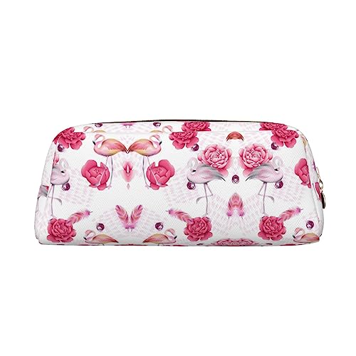 FRGMNT Federmäppchen, mit Flamingos-Aufdruck, stilvolles Leder, für Federmäppchen, Rosa, gold, Einheitsgröße, Kinderrucksack von FRGMNT