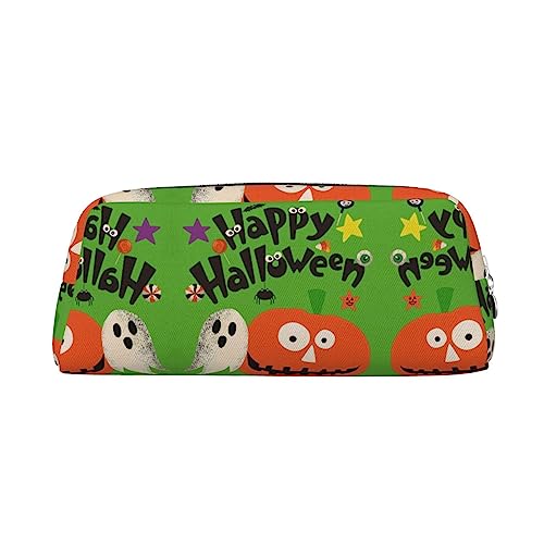 FRGMNT Federmäppchen mit Happy Halloween-Aufdruck, stilvolles Leder für Federmäppchen, silber, Einheitsgröße, Kinderrucksack von FRGMNT