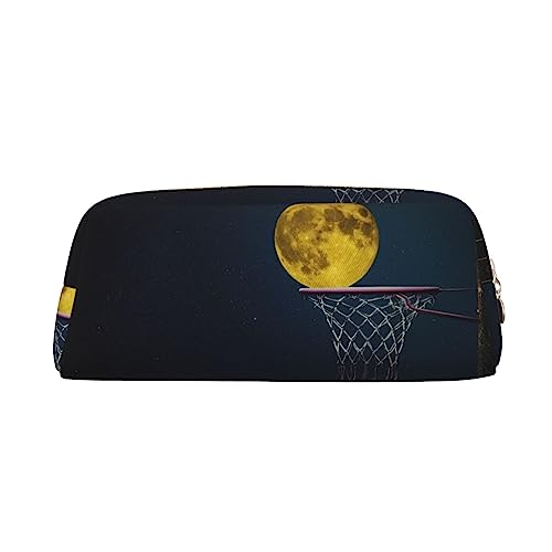 FRGMNT Federmäppchen mit Mond- und Basketball-Aufdruck, stilvolles Leder für Federmäppchen, gold, Einheitsgröße, Kinderrucksack von FRGMNT