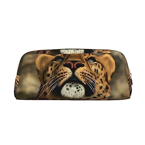 FRGMNT Federmäppchen mit Tiger-Aufdruck, stilvolles Leder für Federmäppchen, gold, Einheitsgröße, Kinderrucksack von FRGMNT