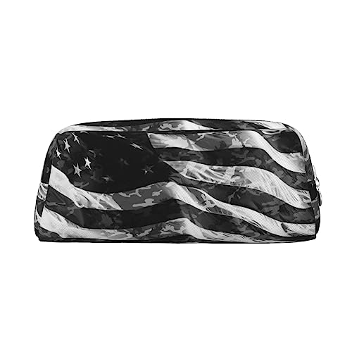 FRGMNT Federmäppchen mit amerikanischer Flagge, stilvolles Leder für Federmäppchen, silber, Einheitsgröße, Kinderrucksack von FRGMNT