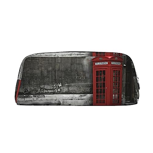 FRGMNT Phone Booth in London Streets Print Pencil Bag,Stylish Leather for Pencil Bag, silber, Einheitsgröße, Kinderrucksack von FRGMNT