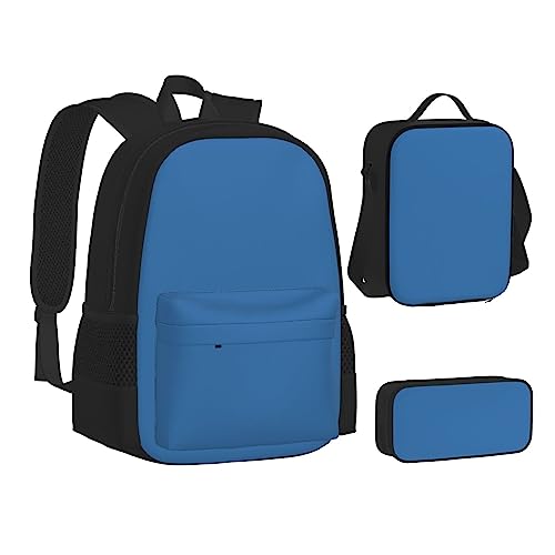 FRGMNT Segelboot Wellen und Oktopus Rucksack Schule Büchertaschen Set Lunchtasche Federmäppchen Schulrucksäcke für Teen Mädchen Jungen, A Blau, Einheitsgröße, Schulrucksack von FRGMNT