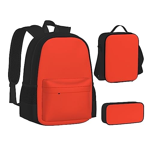 FRGMNT Segelboot Wellen und Oktopus Rucksack Schule Büchertaschen Set Lunchtasche Federmäppchen Schulrucksäcke für Teen Mädchen Jungen, Karminrot, Einheitsgröße, Schulrucksack von FRGMNT