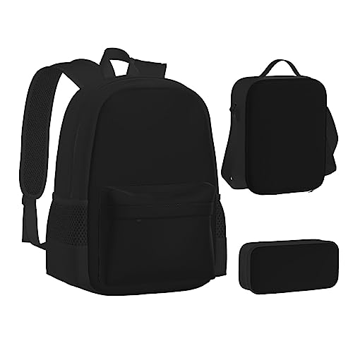 FRGMNT Segelboot Wellen und Oktopus Rucksack Schule Büchertaschen Set Lunchtasche Federmäppchen Schulrucksäcke für Teen Mädchen Jungen, Schwarz , Einheitsgröße, Schulrucksack von FRGMNT