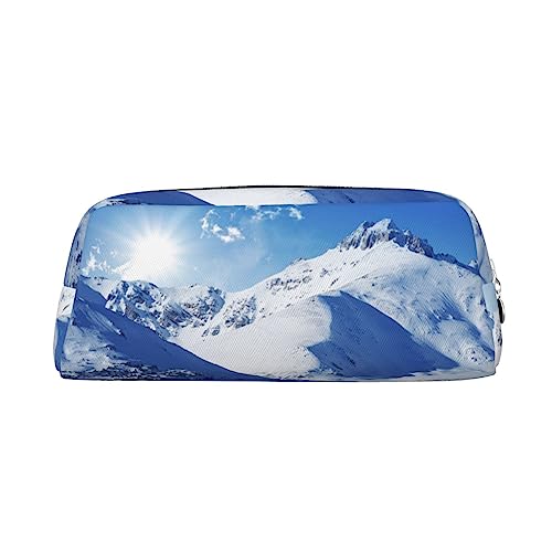 FRGMNT Snow Mountain Print Pencil Bag,Stylish Leather for Pencil Bag, silber, Einheitsgröße, Kinderrucksack von FRGMNT