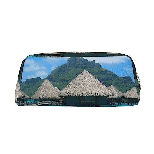 FRGMNT Tahiti Beach Print Federmäppchen, stilvolles Leder für Federmäppchen, gold, Einheitsgröße, Kinderrucksack von FRGMNT