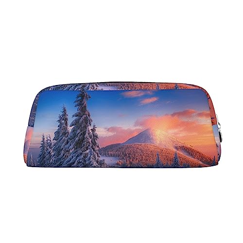 FRGMNT Winter Wonderlands Print Pencil Bag,Stylish Leather for Pencil Bag, silber, Einheitsgröße, Kinderrucksack von FRGMNT